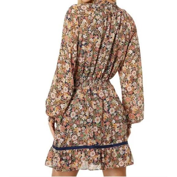 Lost + Wander Dress Womens Size XS Flower Power Mini Mock Neck Balloon Sleeve - Picture 2 of 16